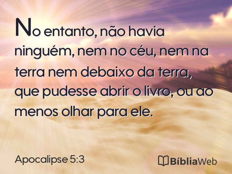 Apocalipse 5:3 em imagem para compartilhar