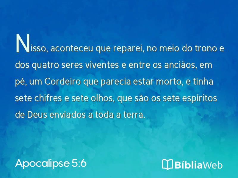 Apocalipse 5:6 em imagem para compartilhar