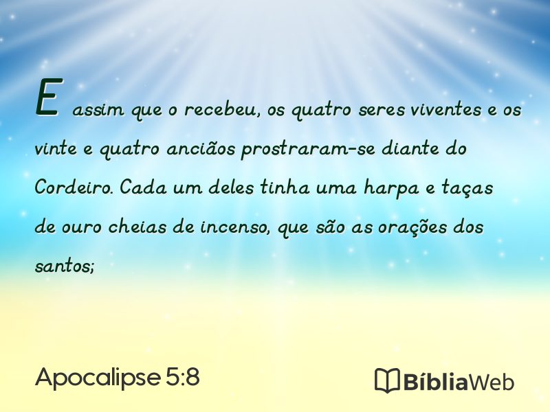 Apocalipse 5:8 em imagem para compartilhar