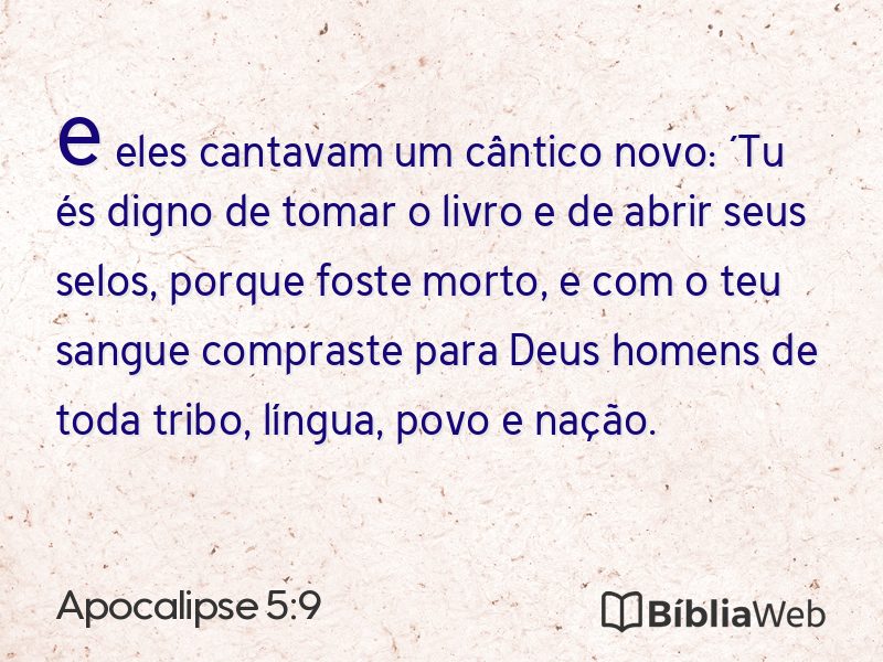 Apocalipse 5:9 em imagem para compartilhar