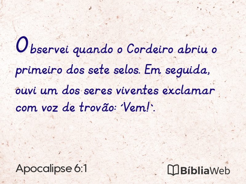 Apocalipse 6:1 em imagem para compartilhar