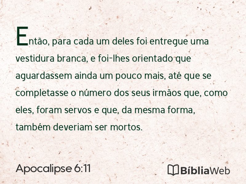 Apocalipse 6:11 em imagem para compartilhar