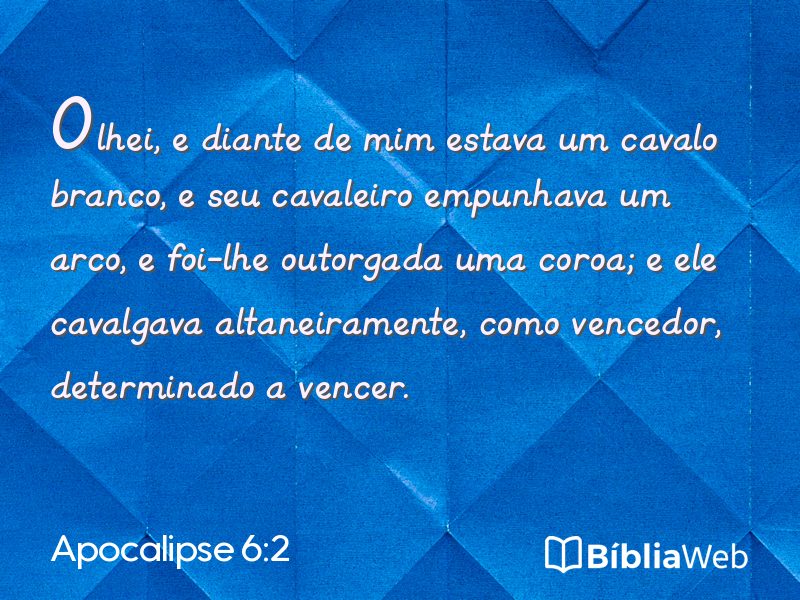 Apocalipse 6:2 em imagem para compartilhar