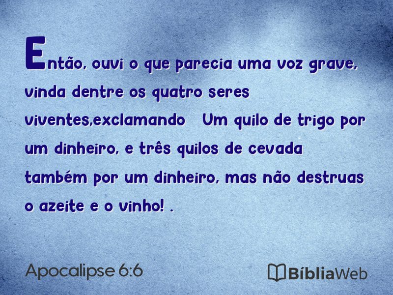 Apocalipse 6:6 em imagem para compartilhar