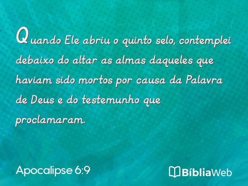 Apocalipse 6:9 em imagem para compartilhar