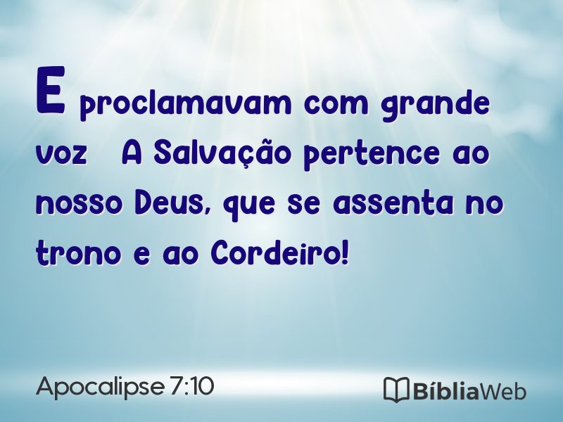 Apocalipse 7:10 em imagem para compartilhar