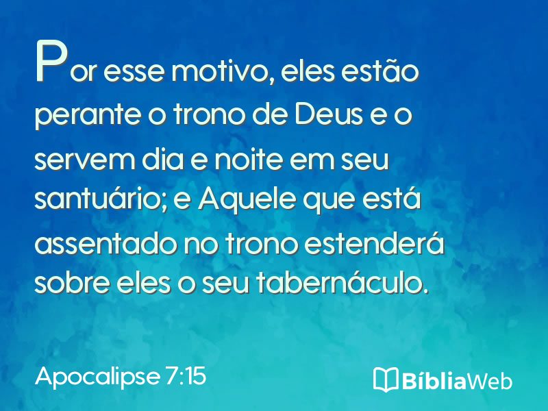 Apocalipse 7:15 em imagem para compartilhar