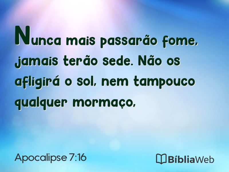 Apocalipse 7:16 em imagem para compartilhar