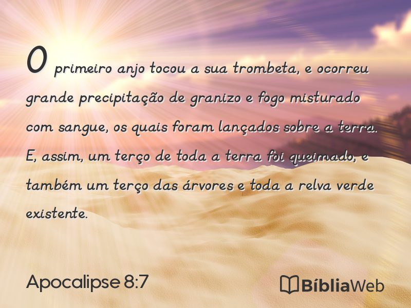 Apocalipse 8:7 em imagem para compartilhar