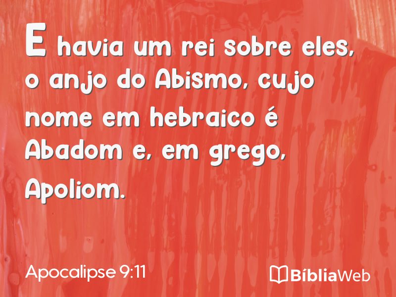 Apocalipse 9:11 em imagem para compartilhar