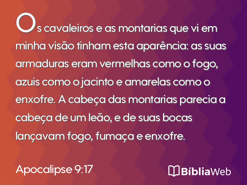 Apocalipse 9:17 em imagem para compartilhar