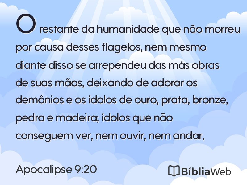 Apocalipse 9:20 em imagem para compartilhar