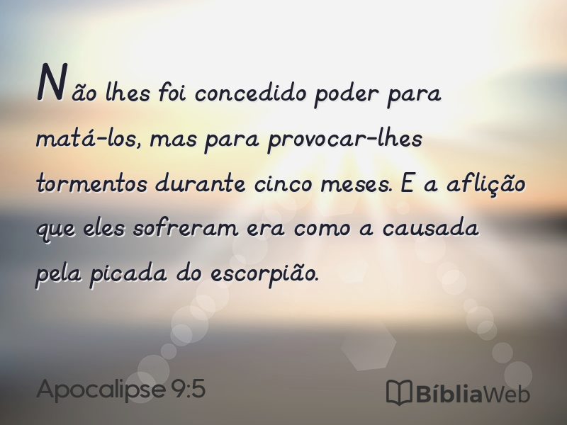 Apocalipse 9:5 em imagem para compartilhar