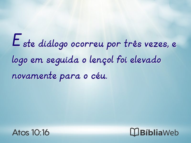 Atos 10:16 em imagem para compartilhar
