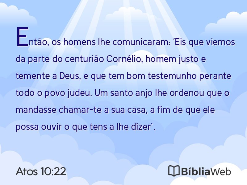 Atos 10:22 em imagem para compartilhar