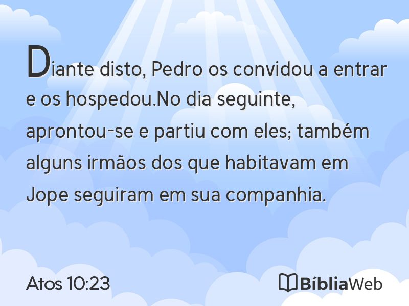 Atos 10:23 em imagem para compartilhar