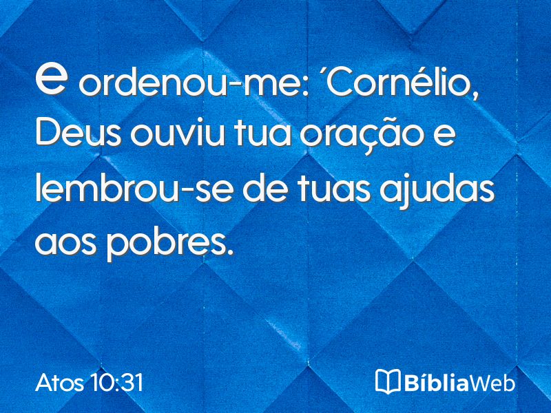 Atos 10:31 em imagem para compartilhar