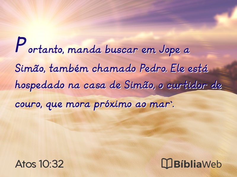 Atos 10:32 em imagem para compartilhar