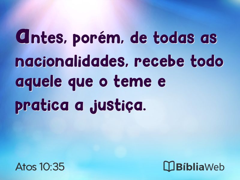 Atos 10:35 em imagem para compartilhar