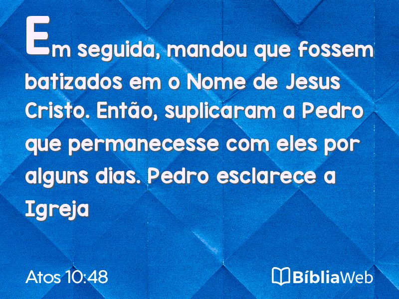 Atos 10:48 em imagem para compartilhar