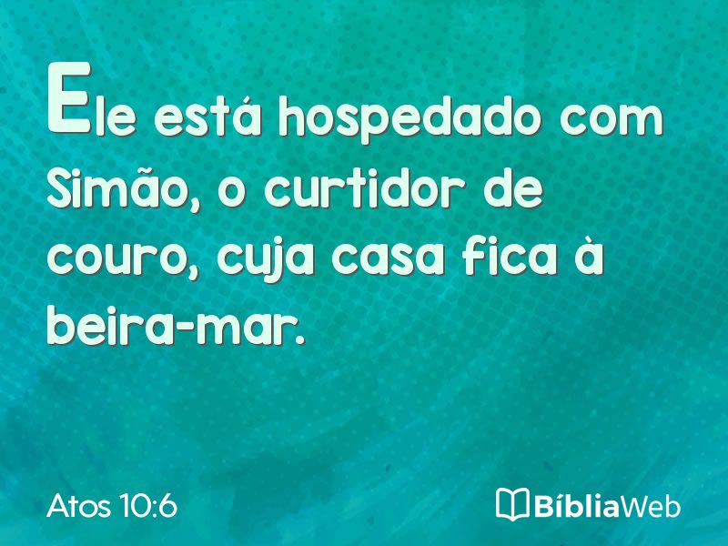 Atos 10:6 em imagem para compartilhar