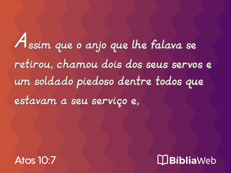 Atos 10:7 em imagem para compartilhar