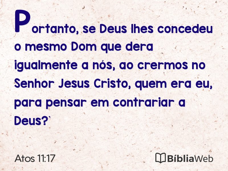 Atos 11:17 em imagem para compartilhar