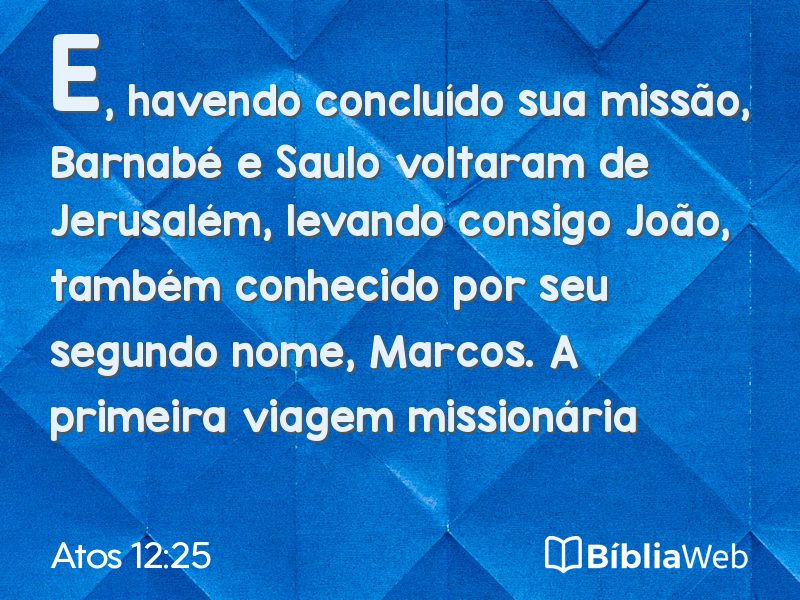Atos 12:25 em imagem para compartilhar