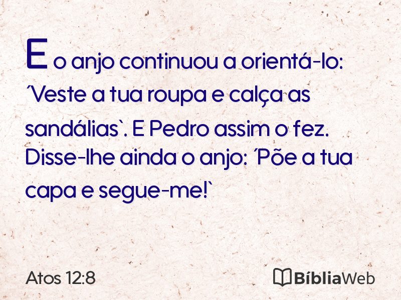 Atos 12:8 em imagem para compartilhar
