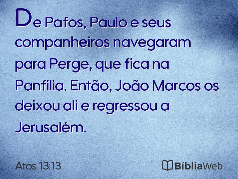 Atos 13:13 em imagem para compartilhar
