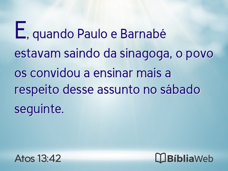 Atos 13:42 em imagem para compartilhar