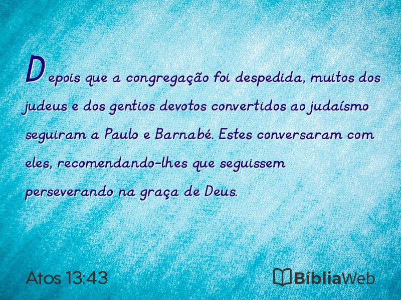 Atos 13:43 em imagem para compartilhar