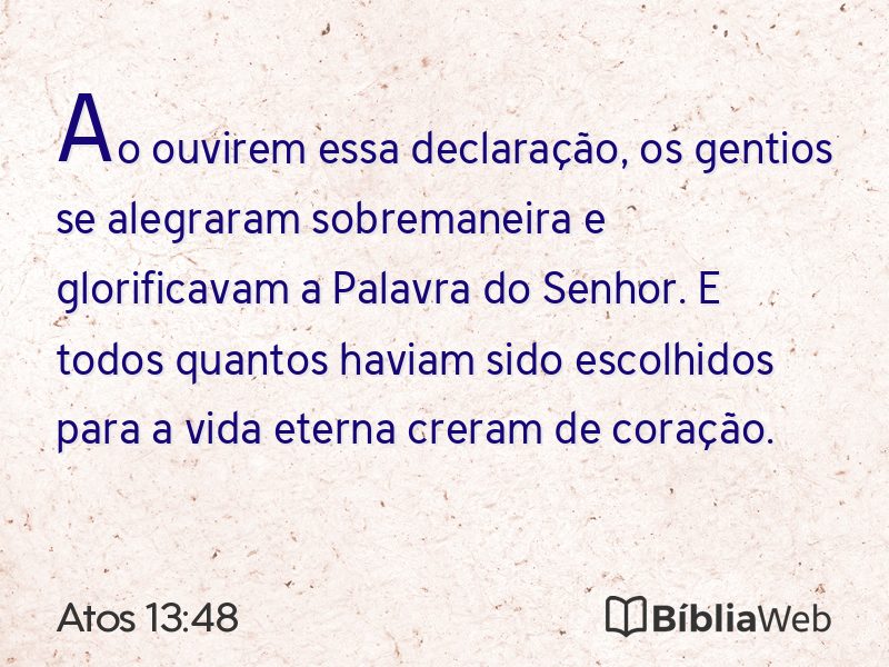 Atos 13:48 em imagem para compartilhar
