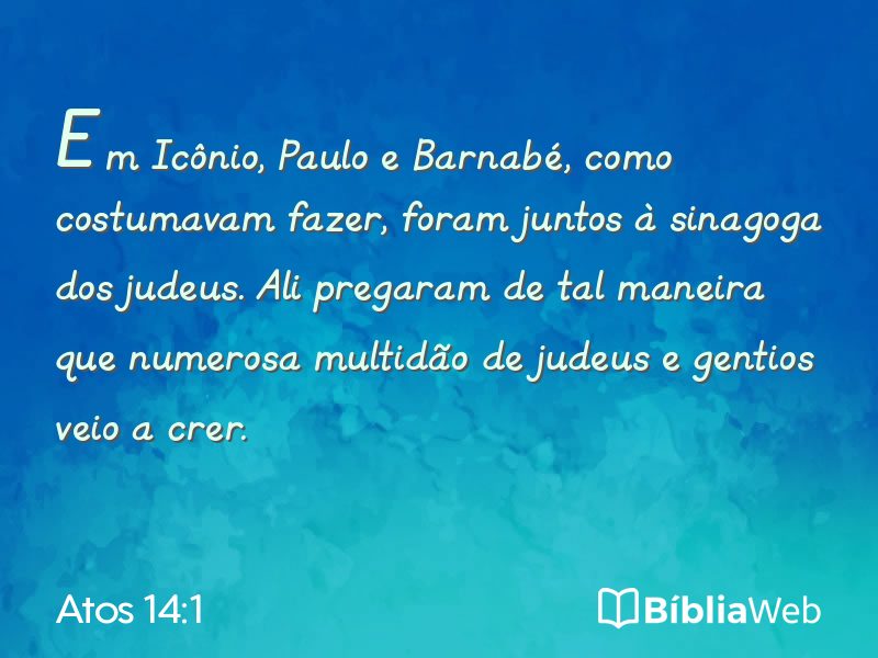 Atos 14:1 em imagem para compartilhar