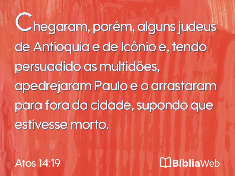 Atos 14:19 em imagem para compartilhar