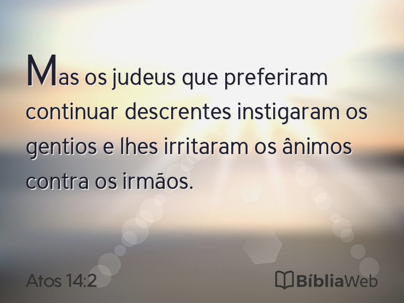 Atos 14:2 em imagem para compartilhar