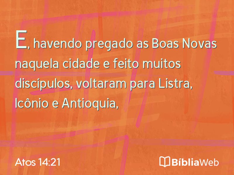 Atos 14:21 em imagem para compartilhar