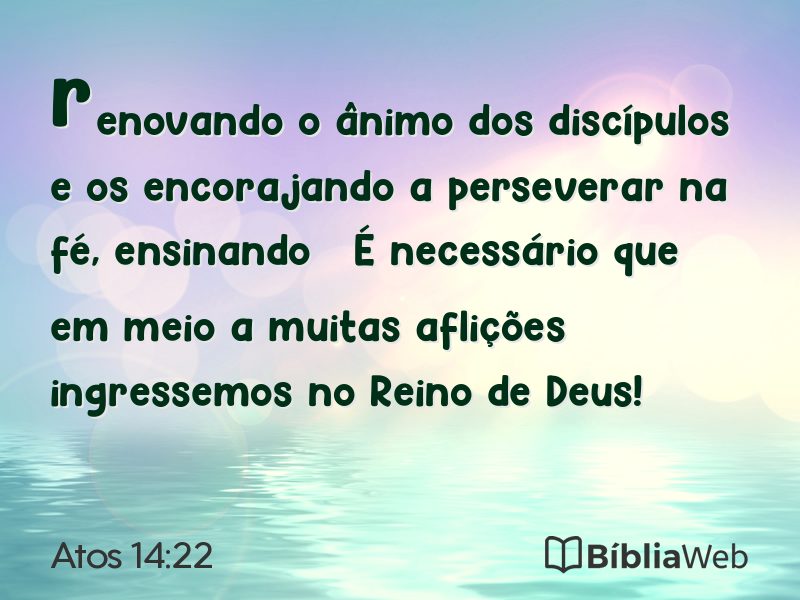 Atos 14:22 em imagem para compartilhar