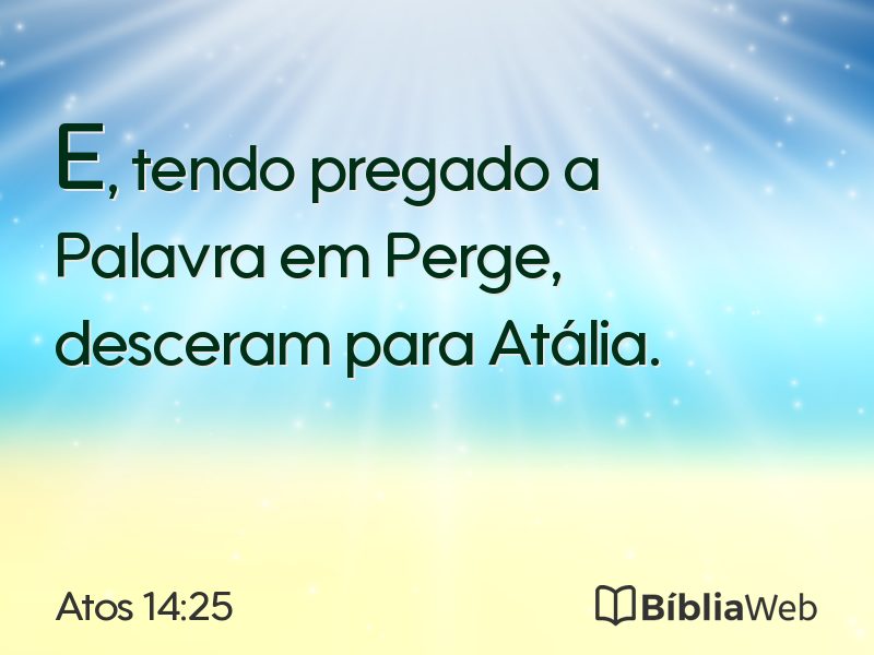 Atos 14:25 em imagem para compartilhar