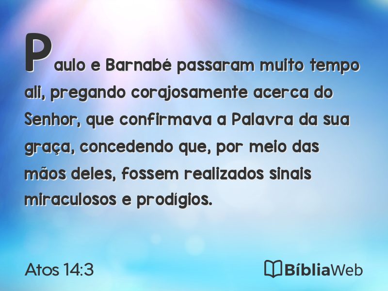 Atos 14:3 em imagem para compartilhar