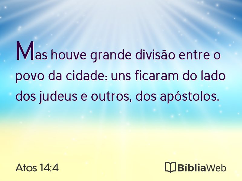 Atos 14:4 em imagem para compartilhar