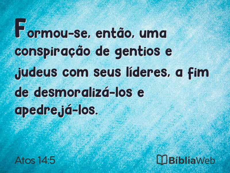 Atos 14:5 em imagem para compartilhar