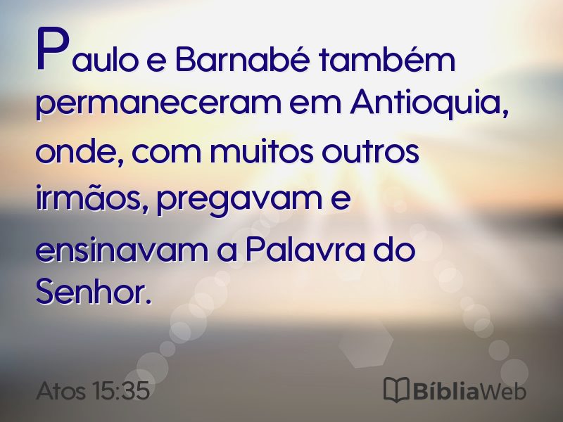 Atos 15:35 em imagem para compartilhar