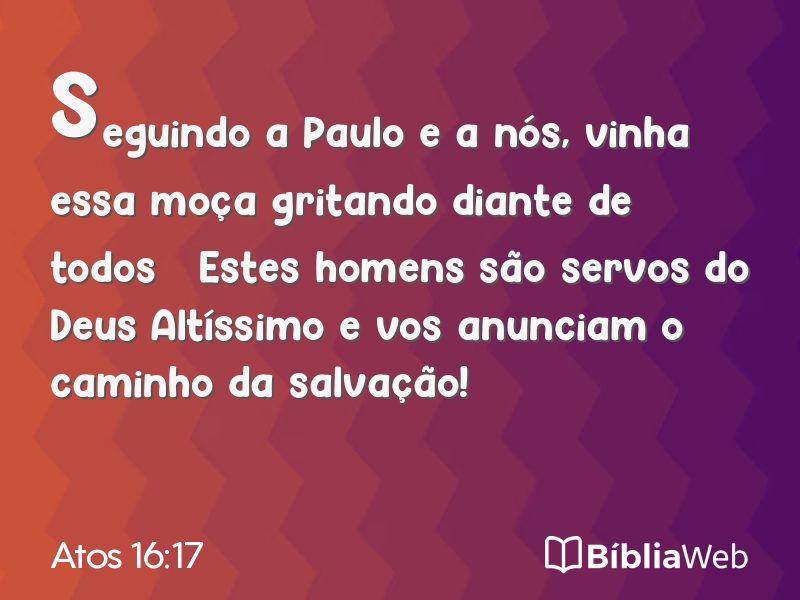 Atos 16:17 em imagem para compartilhar