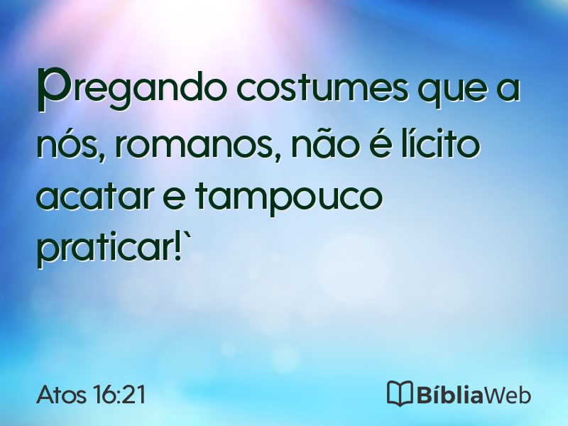 Atos 16:21 em imagem para compartilhar