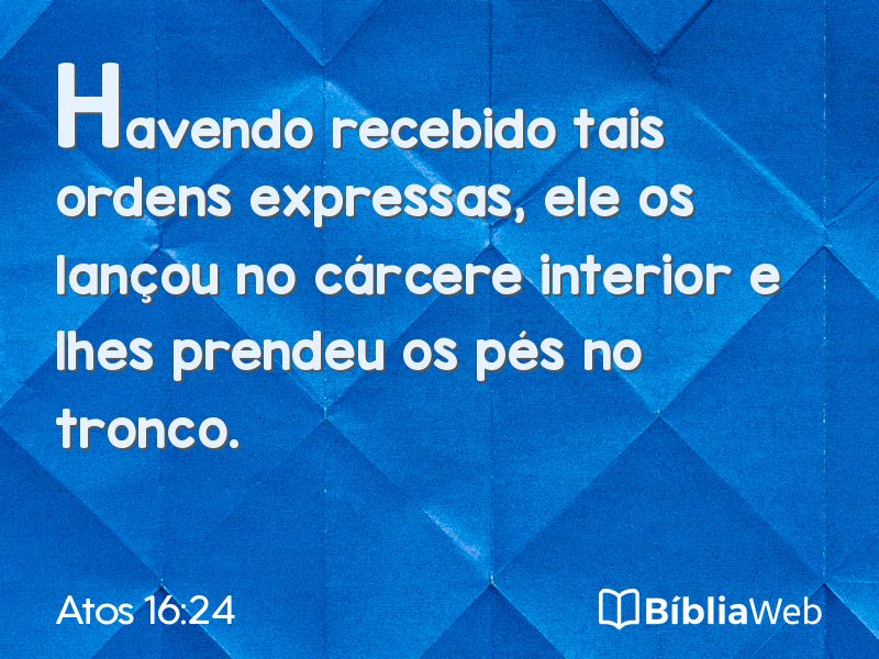 Atos 16:24 em imagem para compartilhar