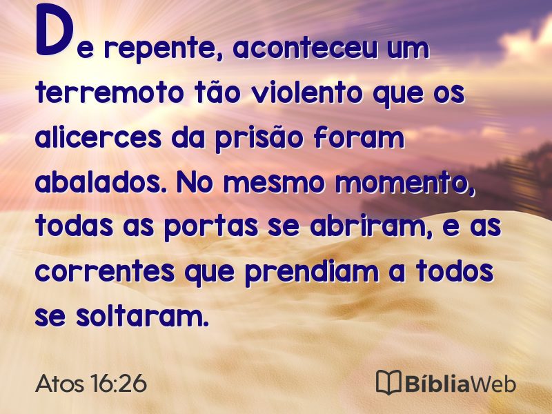 Atos 16:26 em imagem para compartilhar