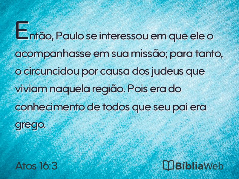 Atos 16:3 em imagem para compartilhar