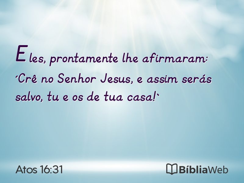 Atos 16:31 em imagem para compartilhar