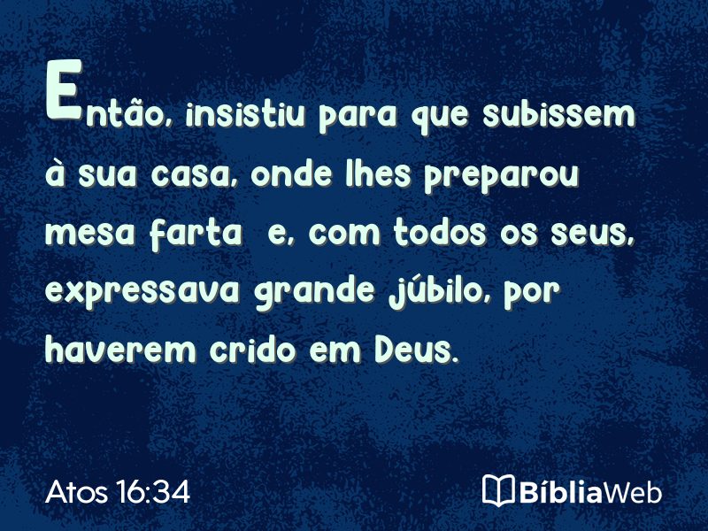 Atos 16:34 em imagem para compartilhar